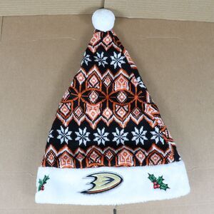 Anaheim Ducks Santa Hat Adult One Size M/L Knit Christmas